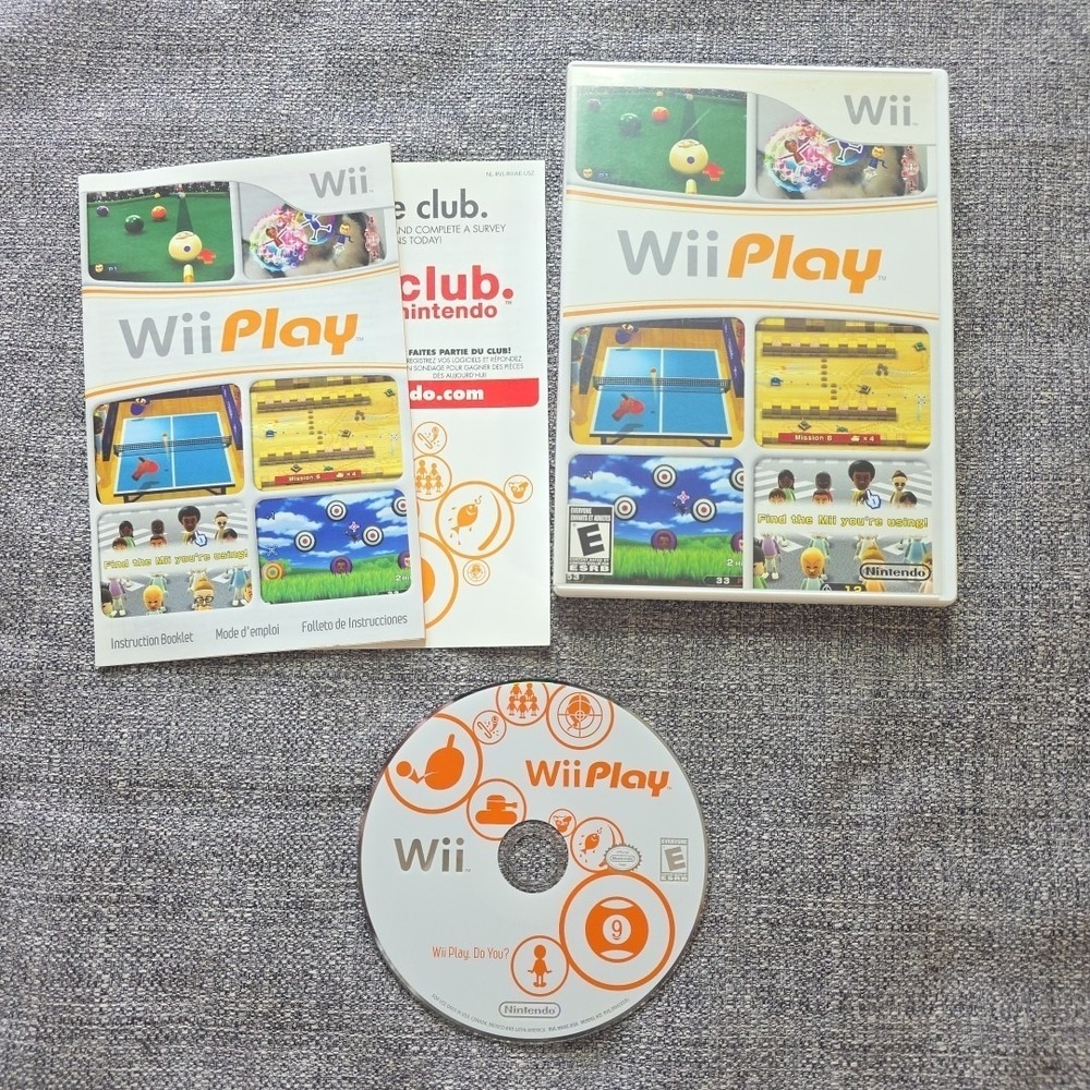 Nintendo Wii Play Game W/ Manual & Case Tested Works Complete